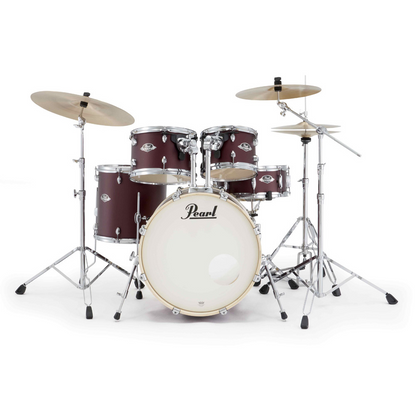 Pearl Export Plus 5-Piece Fusion Kit Drum Kit with Cymbal Pack in Satin Scarlet