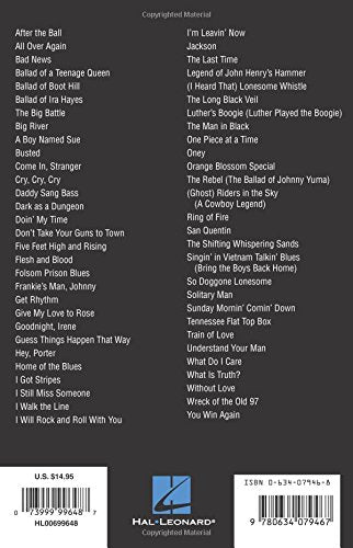 Johnny Cash Guitar Chord Songbook