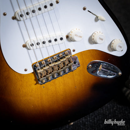 Fender Custom Shop Limited Edition 70th Anniversary 1954 Stratocaster Journeyman Relic Electric Guitar in Wide-Fade 2-Color Sunburst
