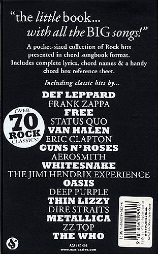 The Little Black Songbook Rock Hits