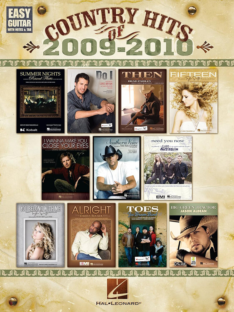 Country Hits Of 2009-2010 Easy Guitar Notes And Tab