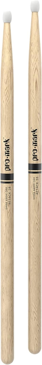 Promark Classic Attack2B Nylon Tip Shira Kashi Oak Drumstick (Pair)