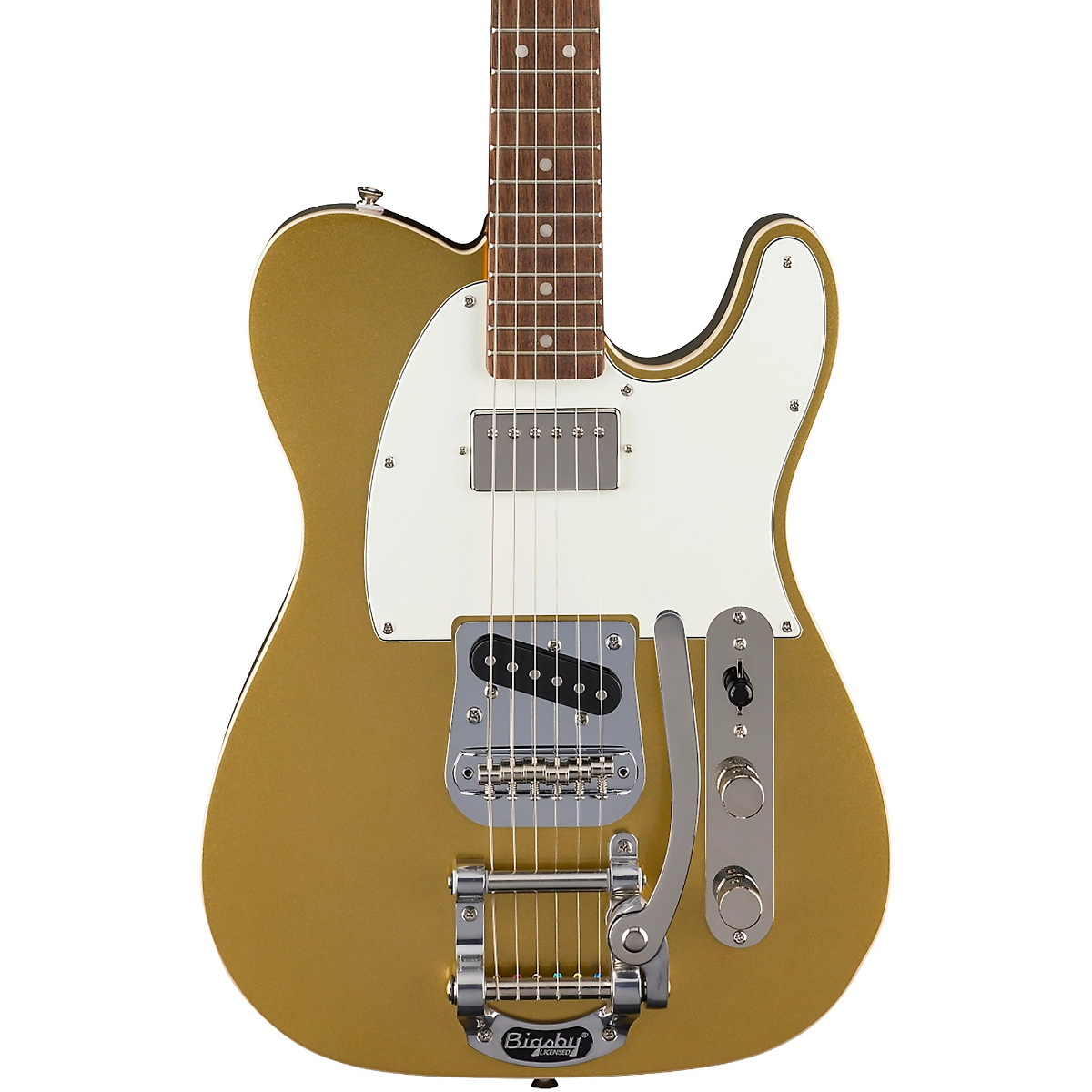 Squier Classic Vibe '60s Custom Telecaster SH with Bigsby Electric Guitar in Aztec Gold
