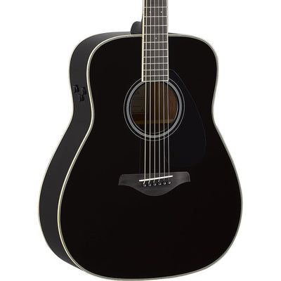 Yamaha FG TA TransAcoustic Dreadnaught Guitar in Black