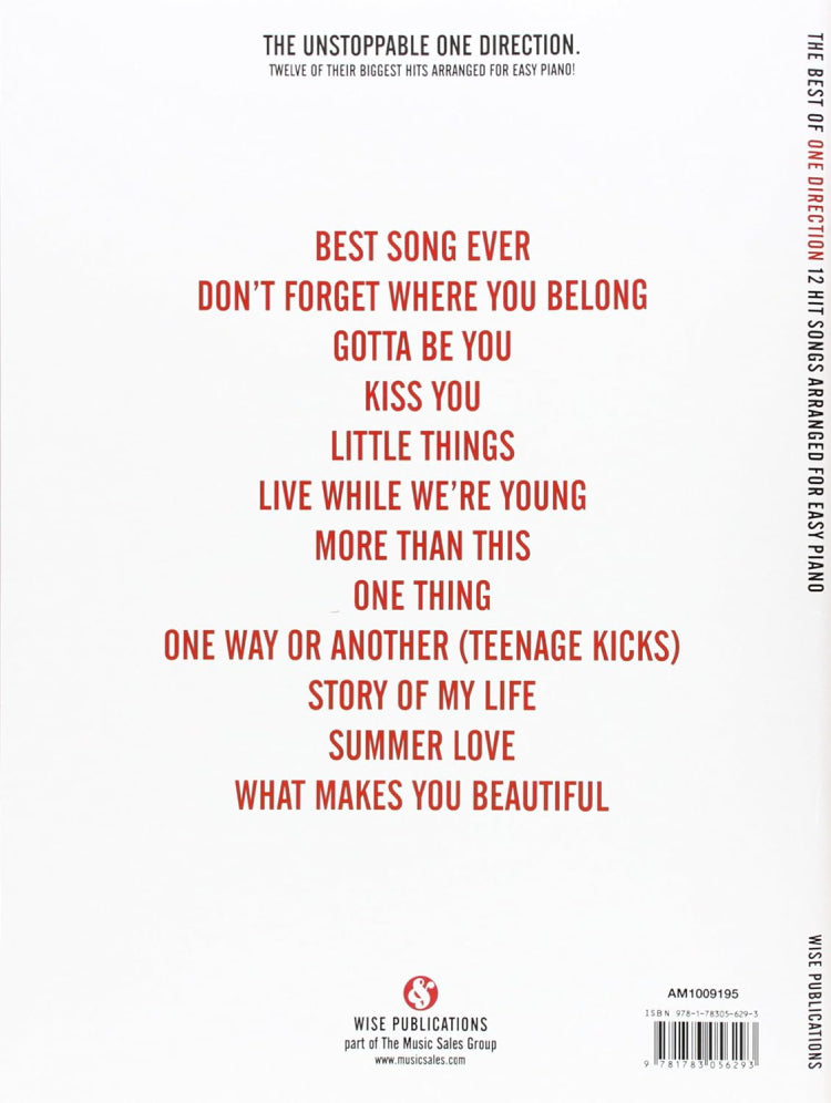 The Best Of One Direction Easy Piano