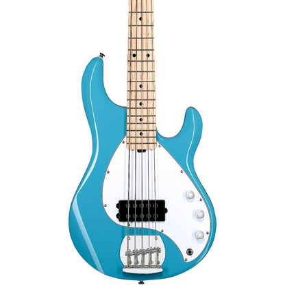 Sterling By Music Man StingRay 5 5 String Bass Guitar in Chopper Blue