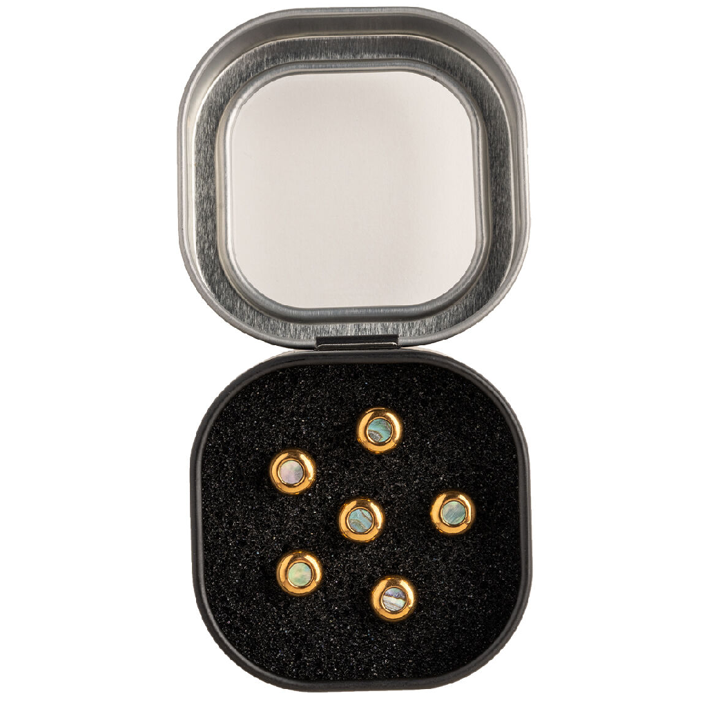 Martin Luxe Liquid Metal Bridge Pins in Gold with Pearl
