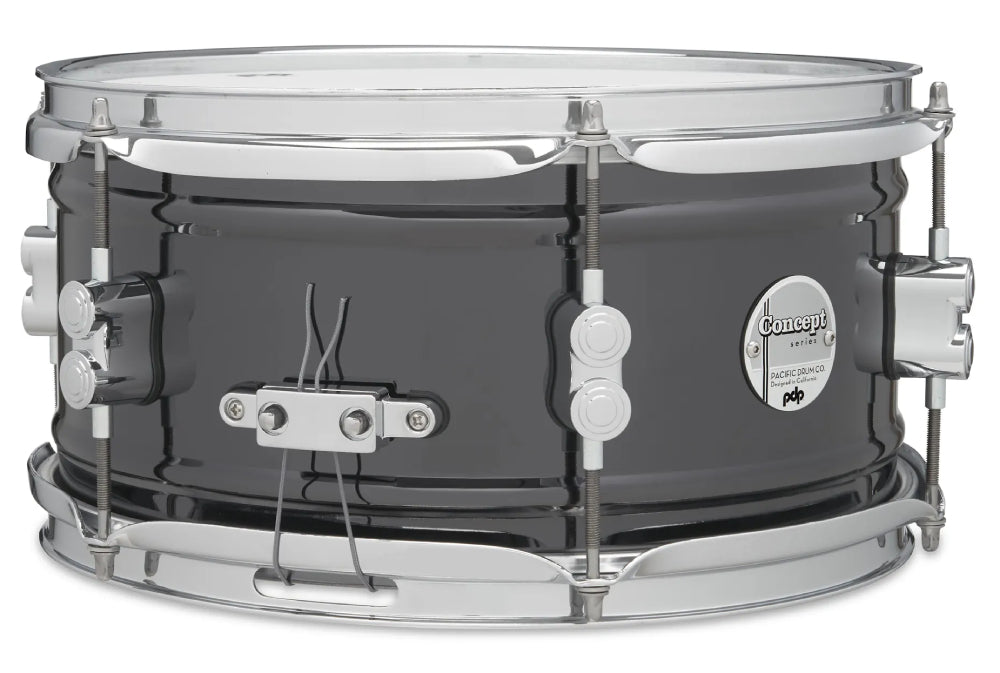 PDP Concept Series 6" x 12" Black Nickel Over Steel Shell Snare Drum