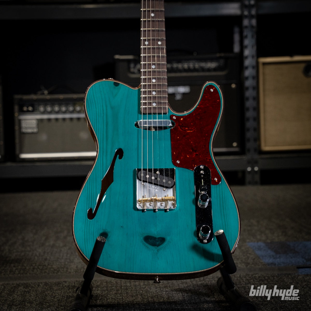Fender Custom Shop Limited Edition Knotty Tele NOS Electric Guitar in Aged Teal Green Transparent