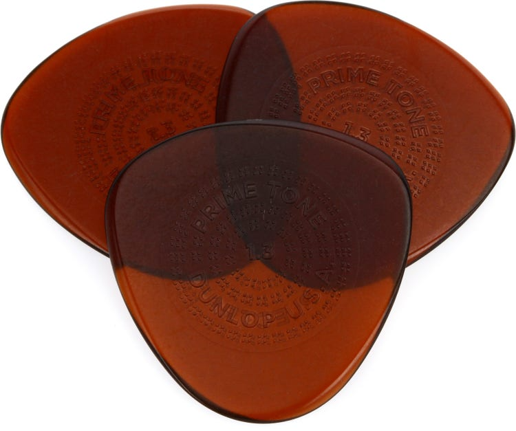 Jim Dunlop Primetone Semi Round Grip Guitar Picks 1.3mm 3 Pack