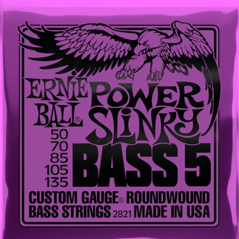 Ernie Ball 2821 5-String Power Slinky Nickel Wound Bass Guitar String , 50-135 Gauge