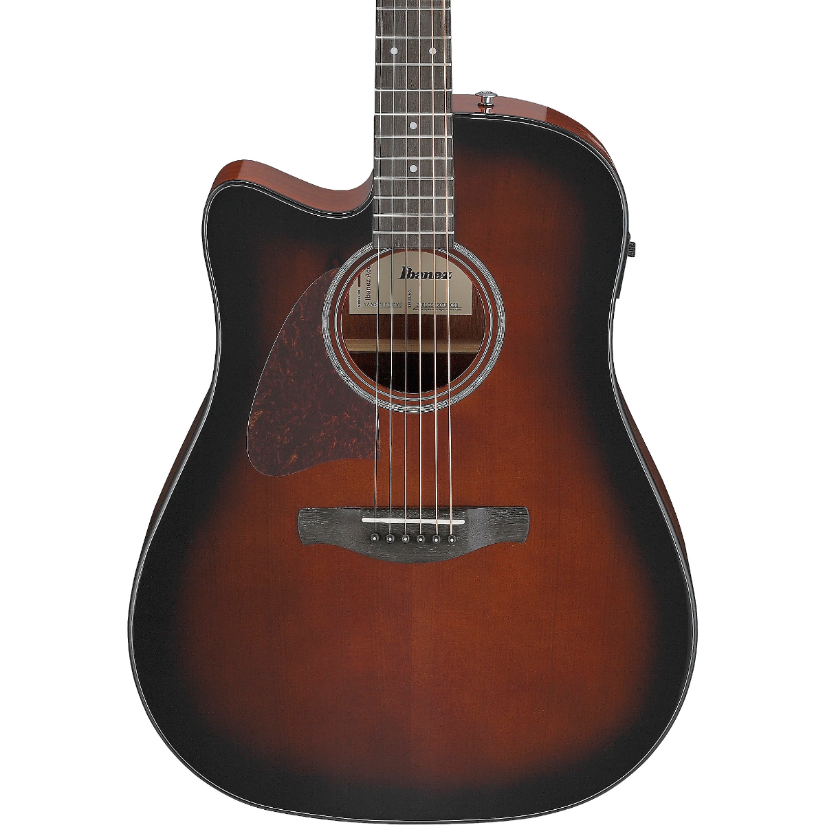 Ibanez AAD51LCE Left Handed Acoustic Guitar in Dark Violin Sunburst High Gloss