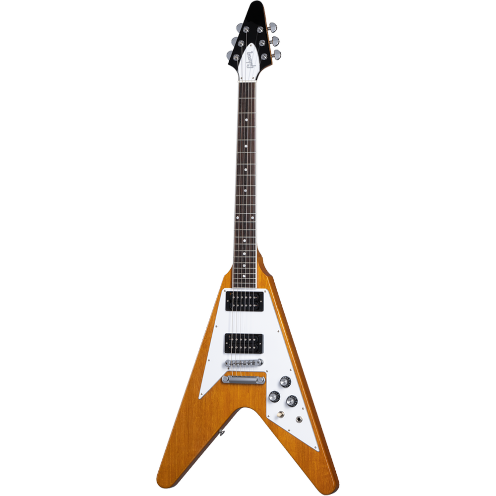 Gibson 70s Flying V Electric Guitar in Antique Natural