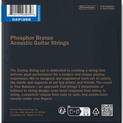 Jim Dunlop Phosphor Bronze Acoustic Guitar Strings 13-56 Gauge
