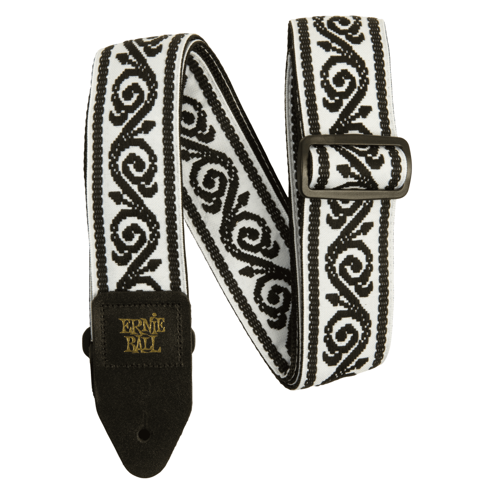 Ernie Ball Classis Jacquard Guitar Or Bass Strap in Black Vine