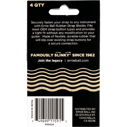 Ernie Ball Strap Blocks 4pk in Cream