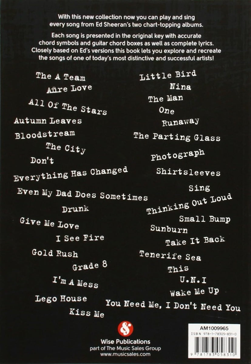 Ed Sheeran Guitar Chord Songbook