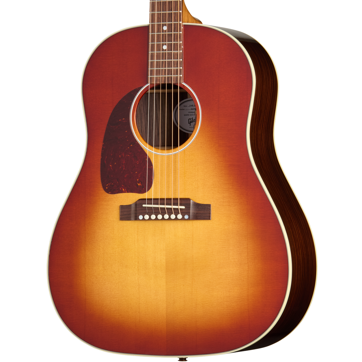 Gibson J-45 Standard Rosewood Left Handed Acoustic Electric Guitar in Rosewood Burst