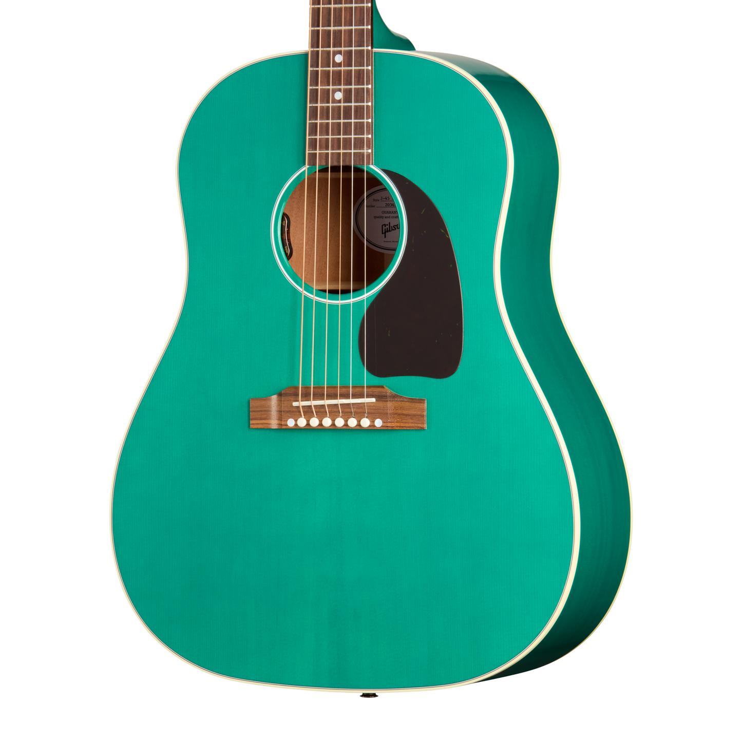 Gibson J-45 Standard Acoustic Electric Guitar in Translucent Teal