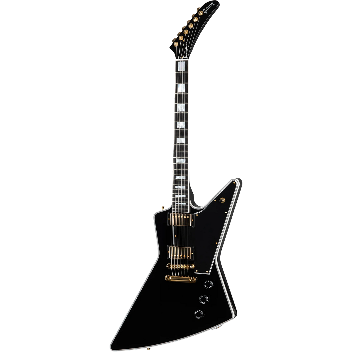 Gibson Explorer Custom With Bound Head Veneer Electric Guitar in Ebony