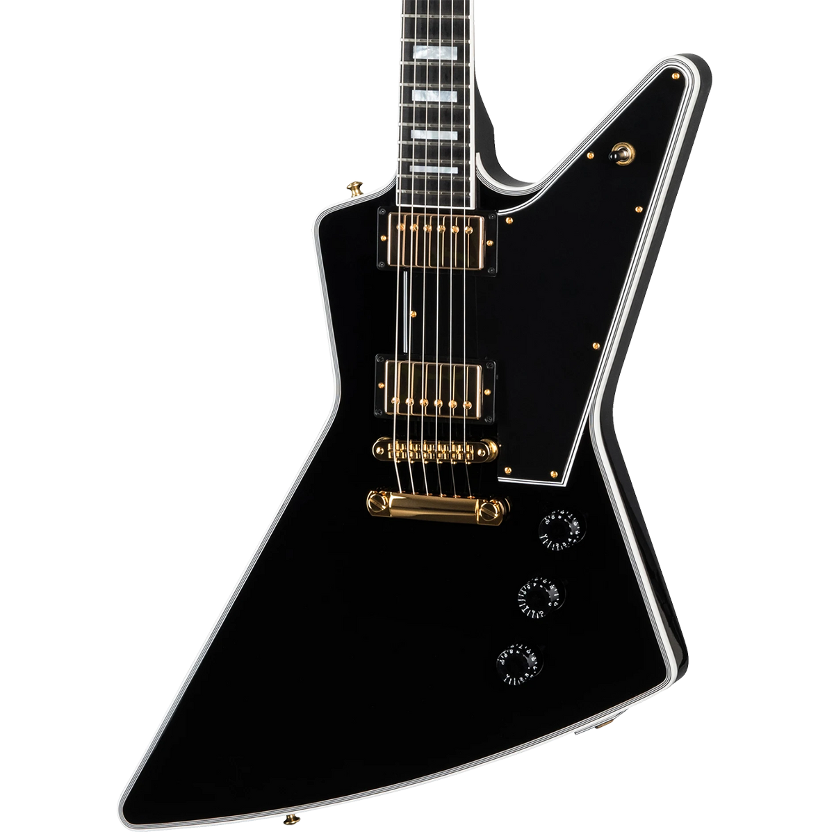 Gibson Explorer Custom With Bound Head Veneer Electric Guitar in Ebony