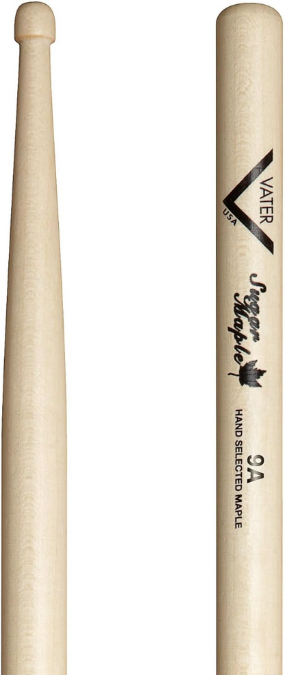 Vater VSM9AW Sugar Maple 9A Wood Tip Drum Sticks (Pair)