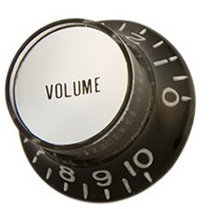 Gibson Top Hat Knobs with Inserts 4PK in Black with Silver Metal Insert