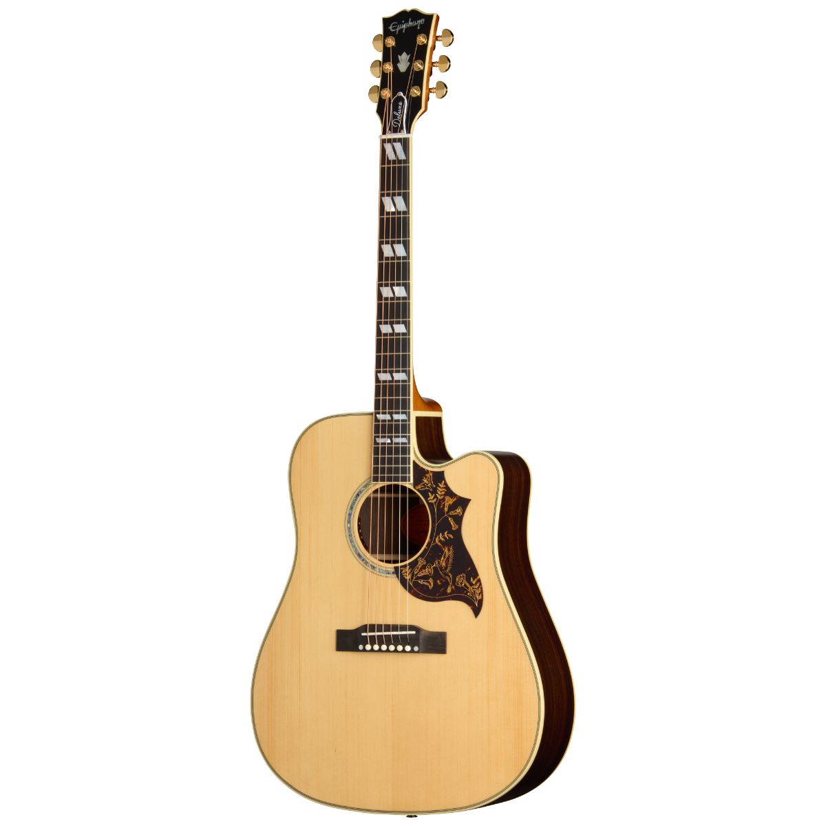 Epiphone Hummingbird Deluxe EC Acoustic Electric Guitar in Natural