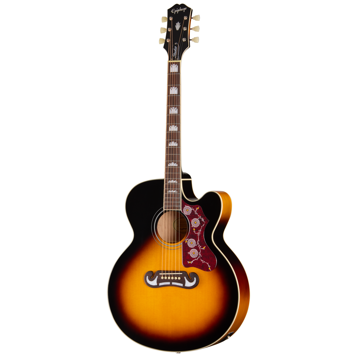 Epiphone J-200 Studio Acoustic Electric Guitar in Vintage Sunburst