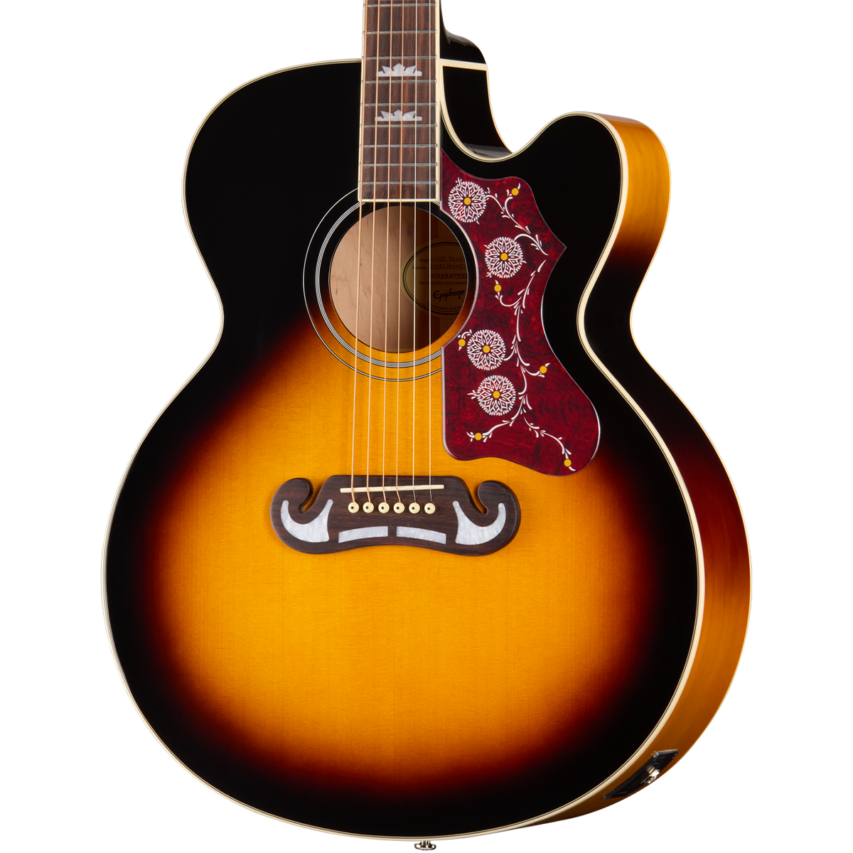 Epiphone J-200 Studio Acoustic Electric Guitar in Vintage Sunburst