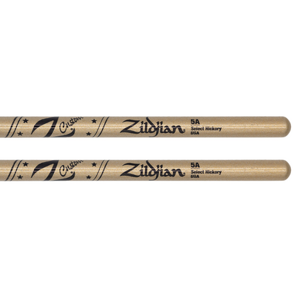 Zildjian Z Custom Limited Edition Wood Tip 5A Drumsticks in Gold Chroma