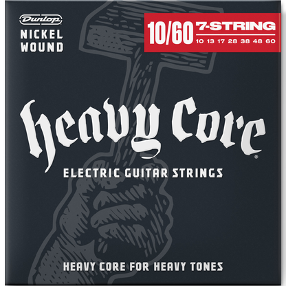 Jim Dunlop Heavy Core 7 String Electric Guitar Strings Set 10-60 Gauge