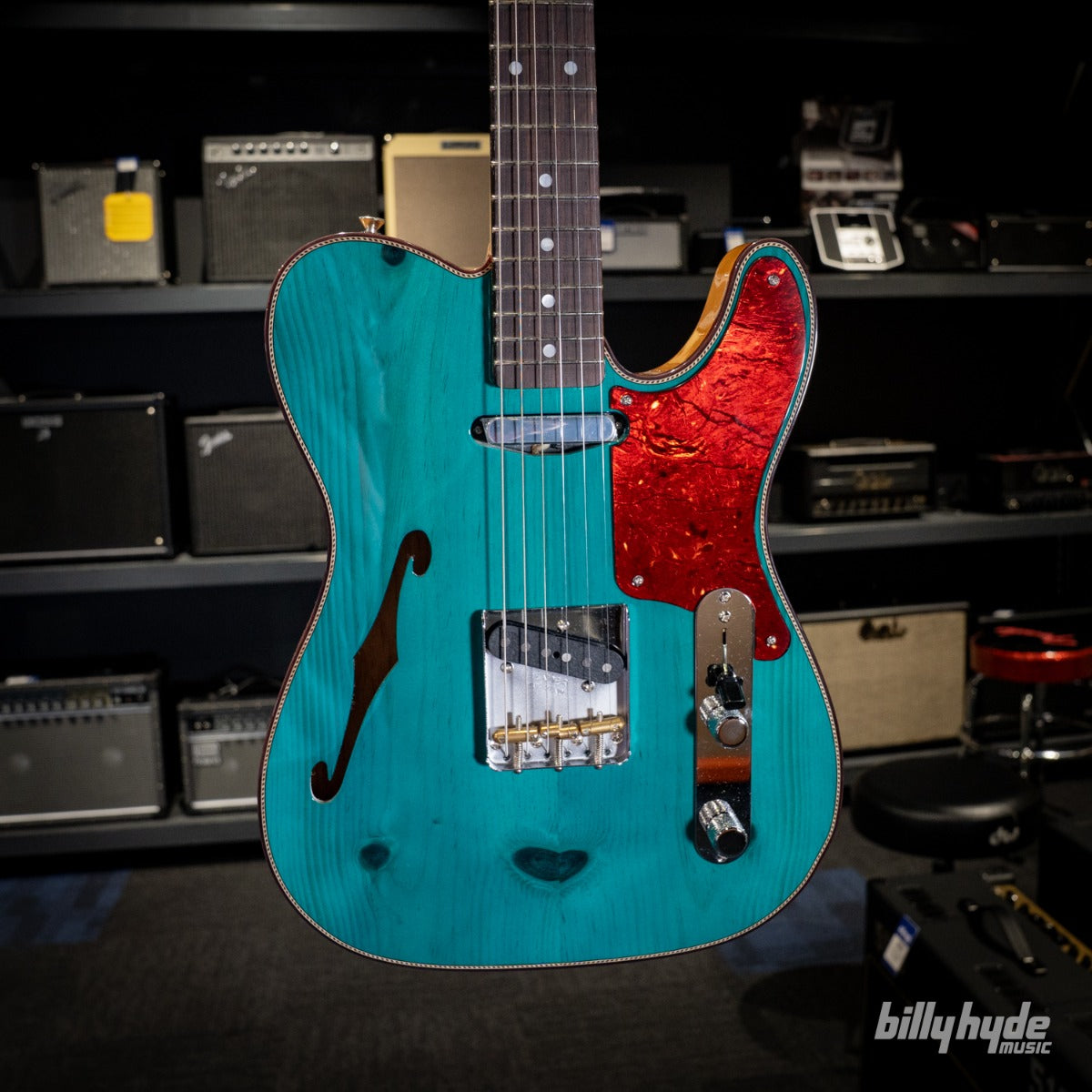 Fender Custom Shop Limited Edition Knotty Tele NOS Electric Guitar in Aged Teal Green Transparent
