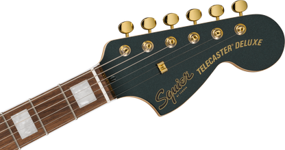 Squier FSR Paranormal Troublemaker Telecaster Deluxe, Laurel Fingerboard, Gold Anodized Pickguard, Gold Hardware, Matching Headstock in Cadillac Green