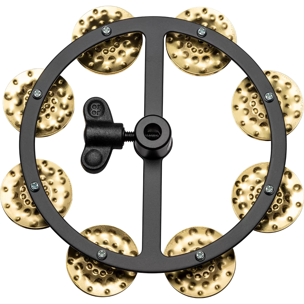 Meinl Percussion HTHH1BBK Headliner Series Hihat Tambourine Single Row Hammered Brass Jingles 5"