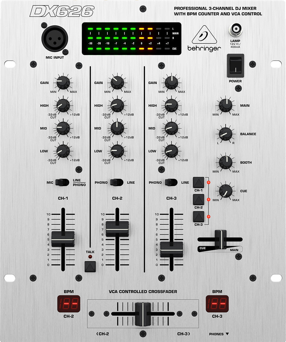 Behringer DX626 Professional 3 Channel DJ Mixer