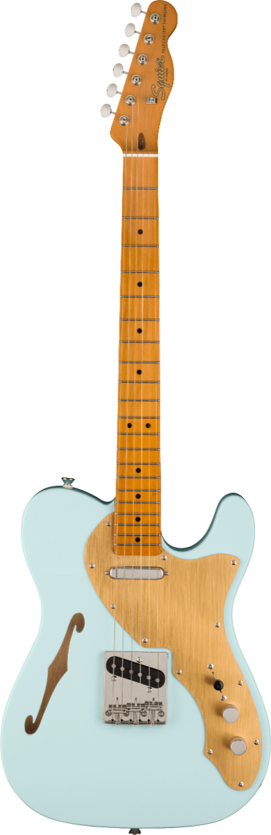 Squier FSR Classic Vibe '60s Telecaster Thinline, Maple Fingerboard, Gold Anodized Pickguard in Sonic Blue