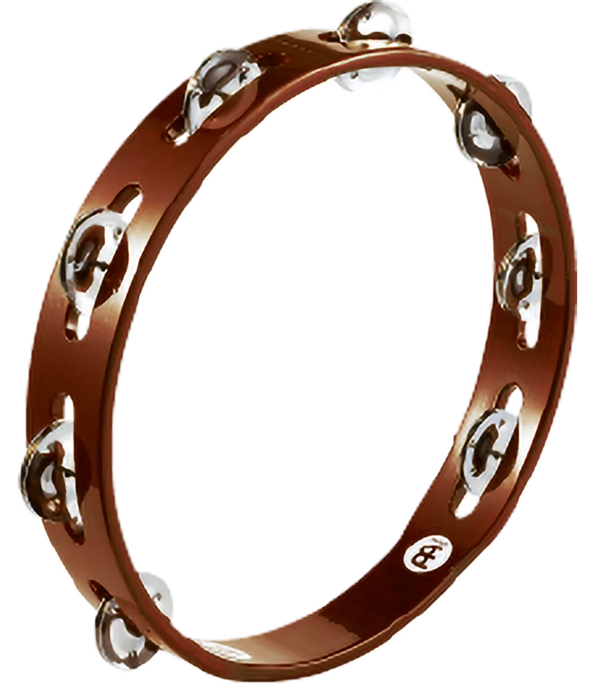 Meinl Percussion TA1AB Traditional Wood Series Wood Tambourine Single Row Nickel Plated Steel Jingles 10"
