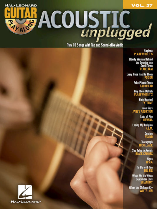Acoustic Unplugged Guitar Play Along Volume 37 Bk/Cd
