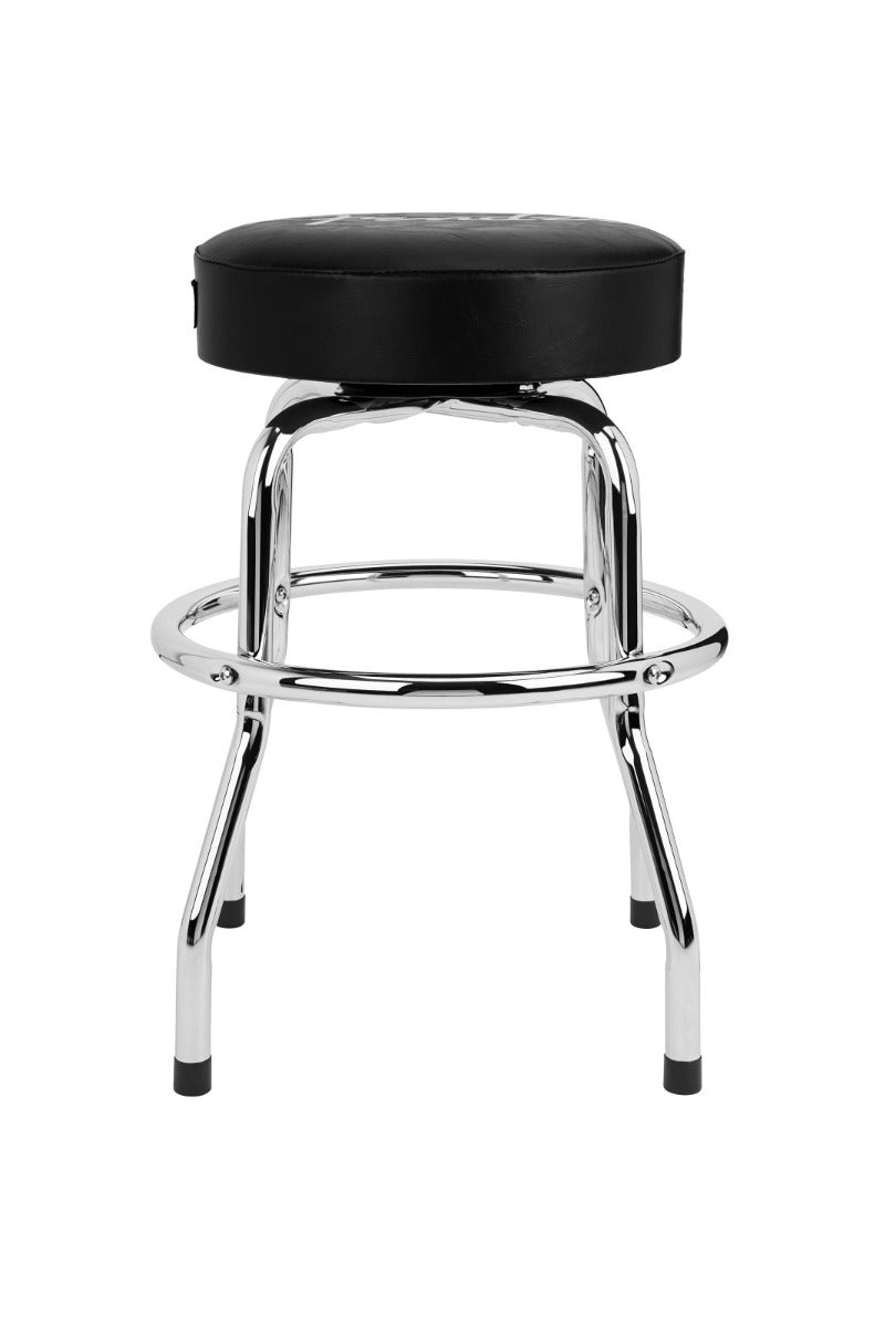 Fender® Spaghetti Logo Pick Pouch Barstool in Black/Chrome 24"