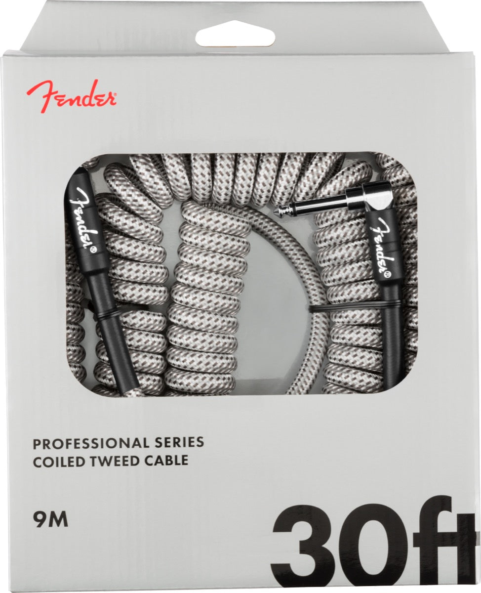Fender Professional Series 30' Coil Cable in White Tweed