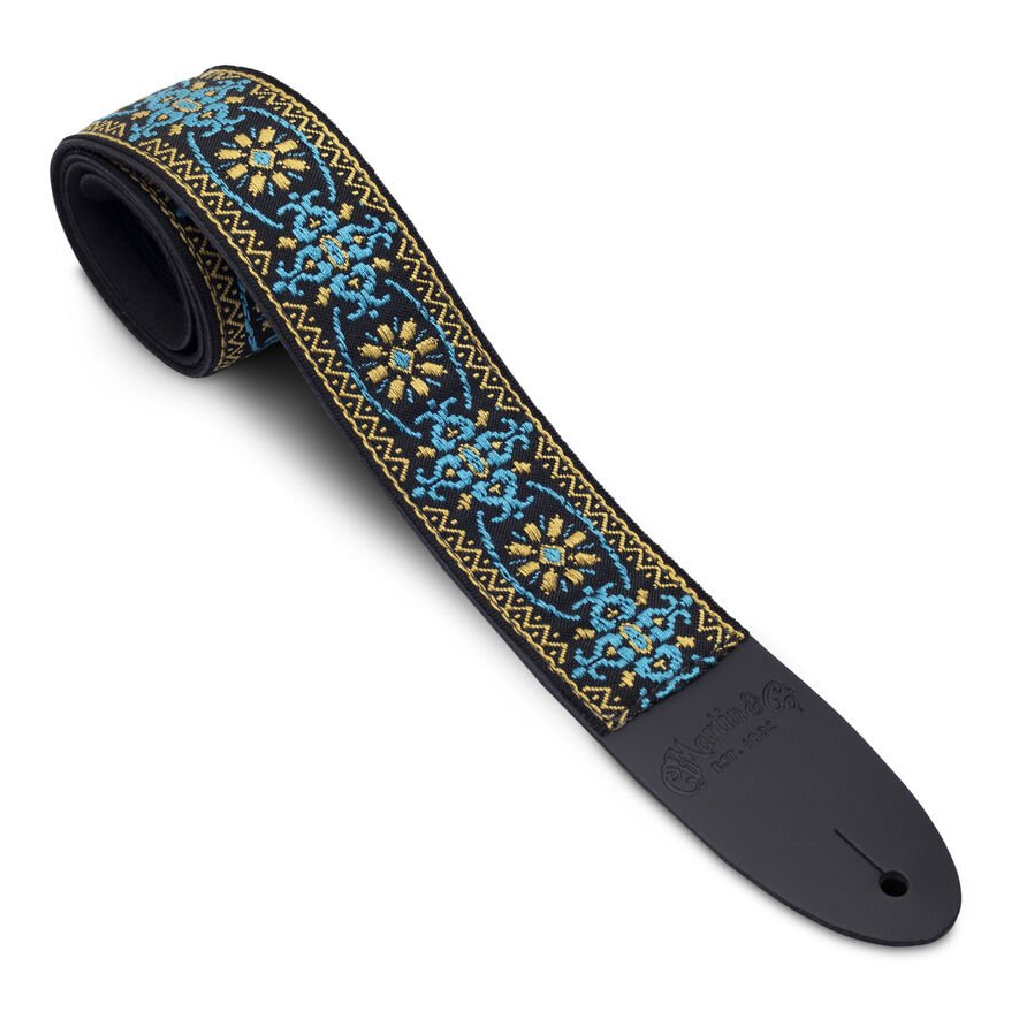 Martin Retro Woven Strap Leather Ends in Yellow