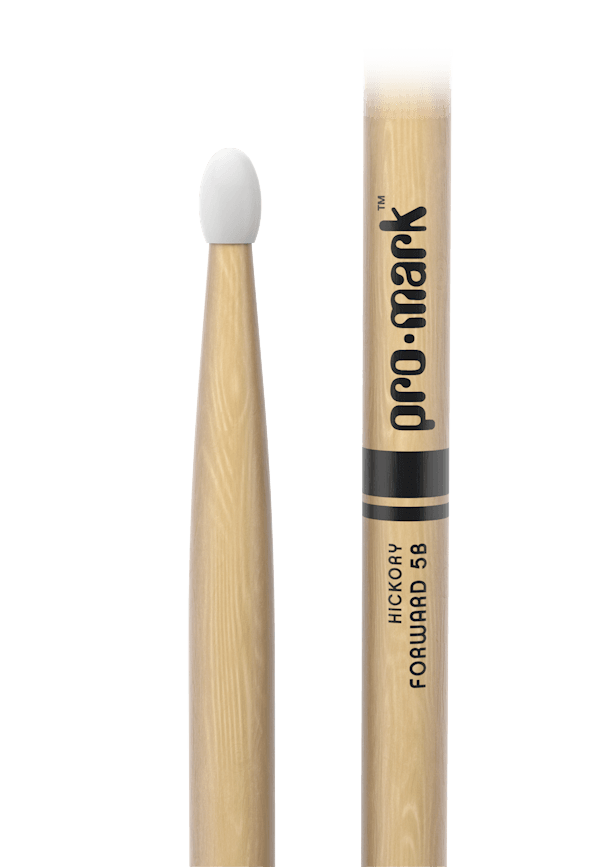 Promark Forward 5B Lacquered Hickory Nylon Tip Drumsticks
