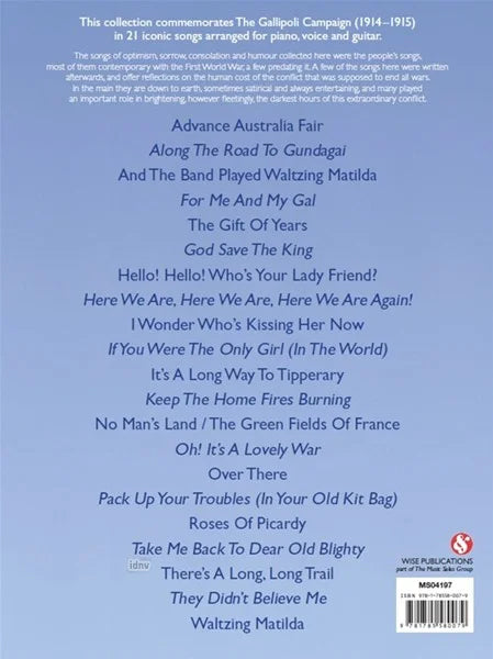 The Gallipoli Songbook PVG