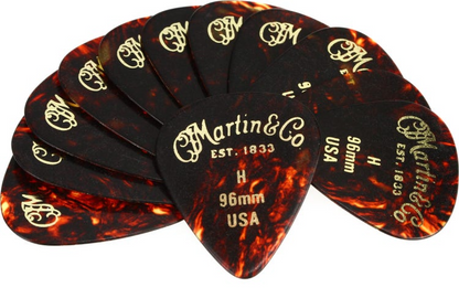 Martin Celluloid Faux Tortoise Picks .96mm 12 Pack