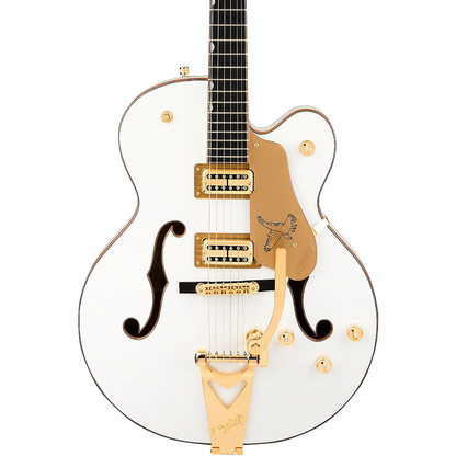 Gretsch Synchromatic Falcon Hollow Body Single-Cut with Bigsby Electric Guitar in Snowcrest White