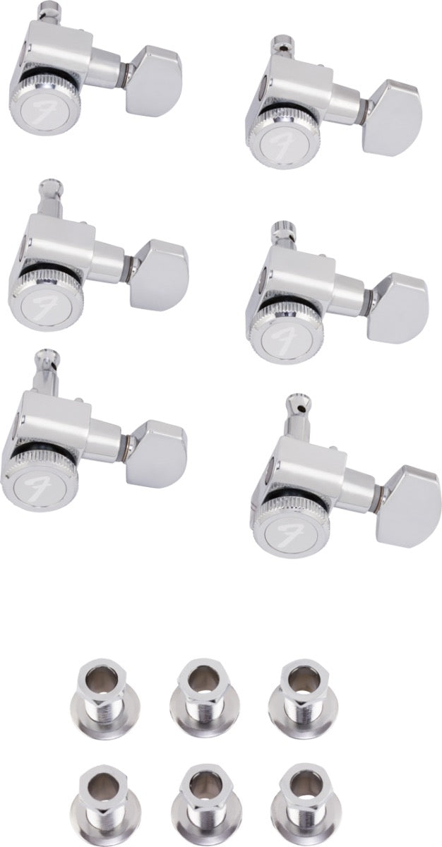 Fender Locking Stratocaster Telecaster Staggered Tuning Machines Sets in Polished Chrome