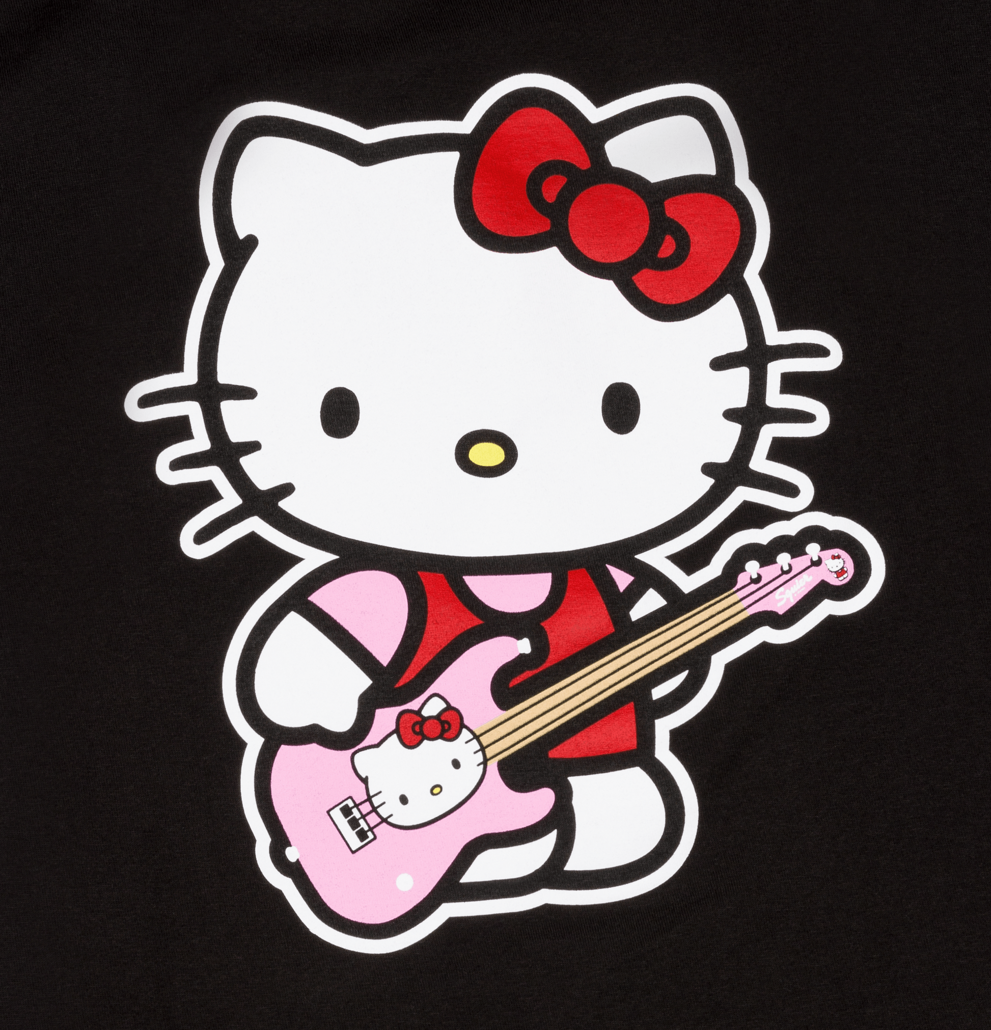 Fender x Hello Kitty Back Logo Medium Size T-Shirt in Black