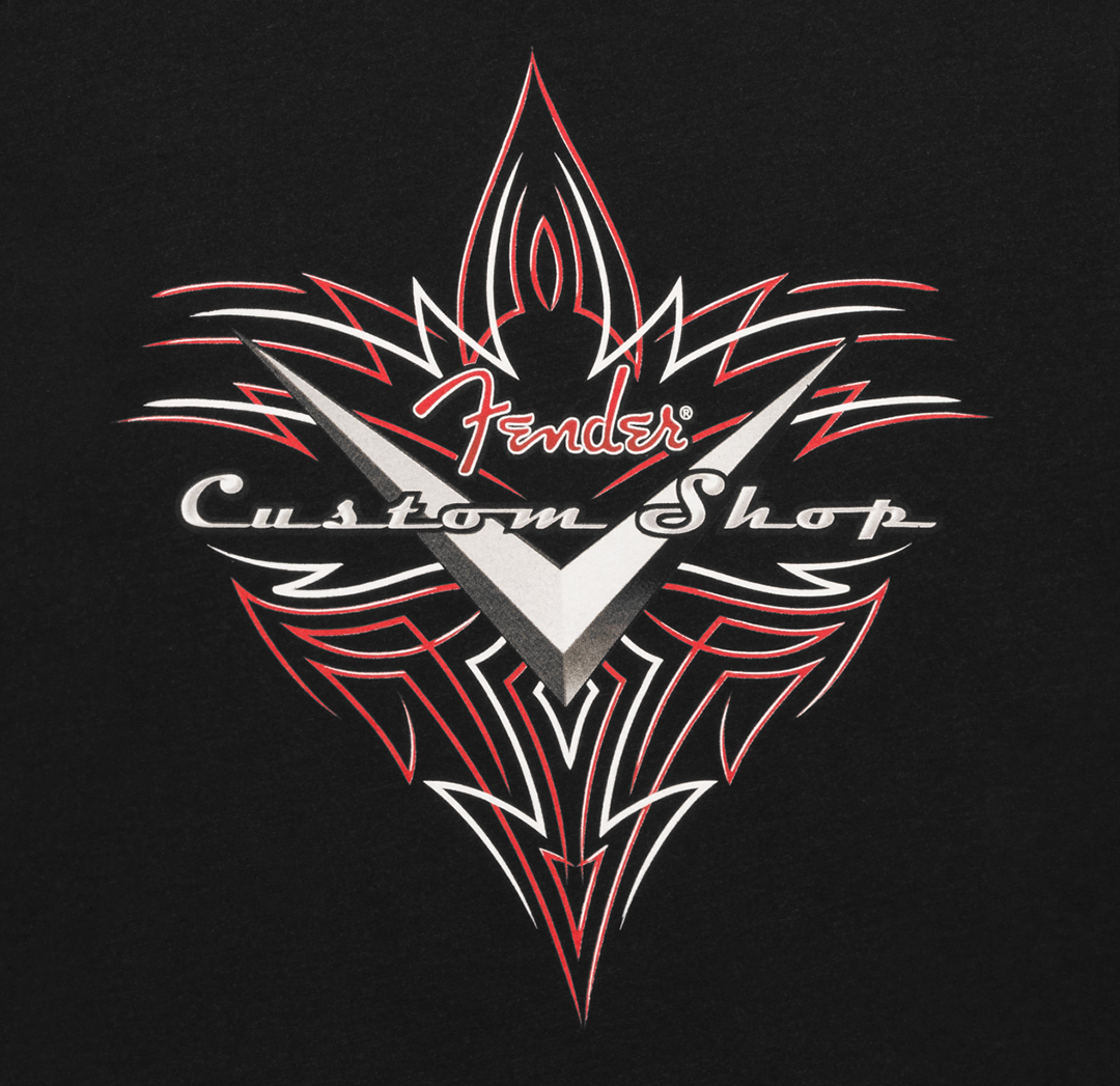 Fender Custom Shop Pinstripe Large Size T-Shirt in Black