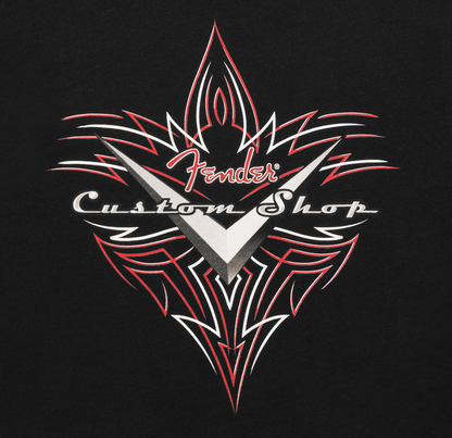 Fender Custom Shop Pinstripe Large Size T-Shirt in Black